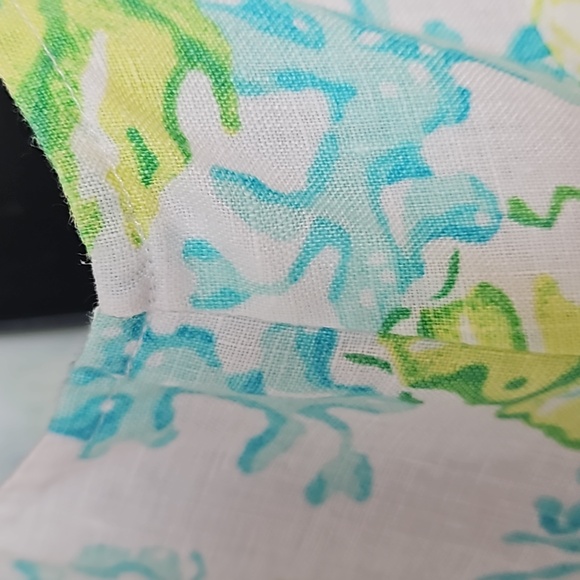 J. Jill | Women's Tropical Linen Lined Slip-On V-Neck Pockets Shift Dress Sz M - Picture 6 of 13